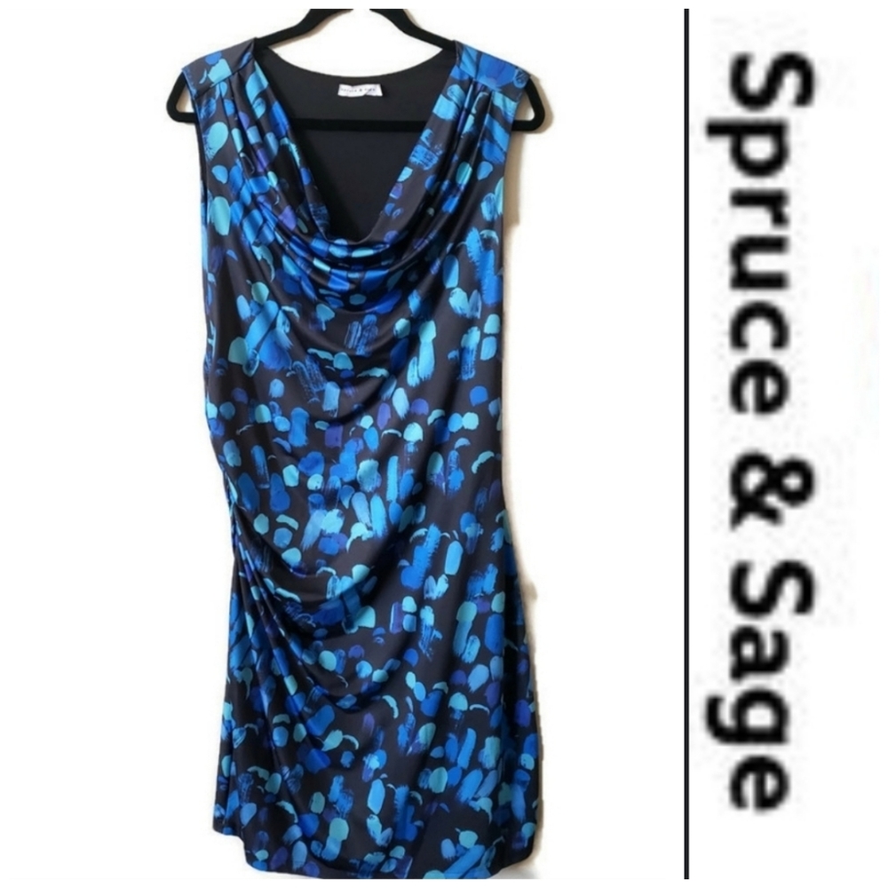 Spruce and Sage size 1x blue patterned dress